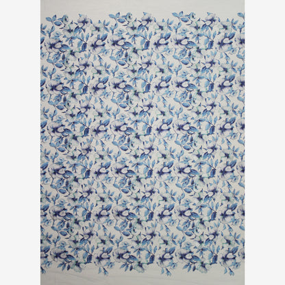Tulle Ricamato a Filo Stampato con Fiori