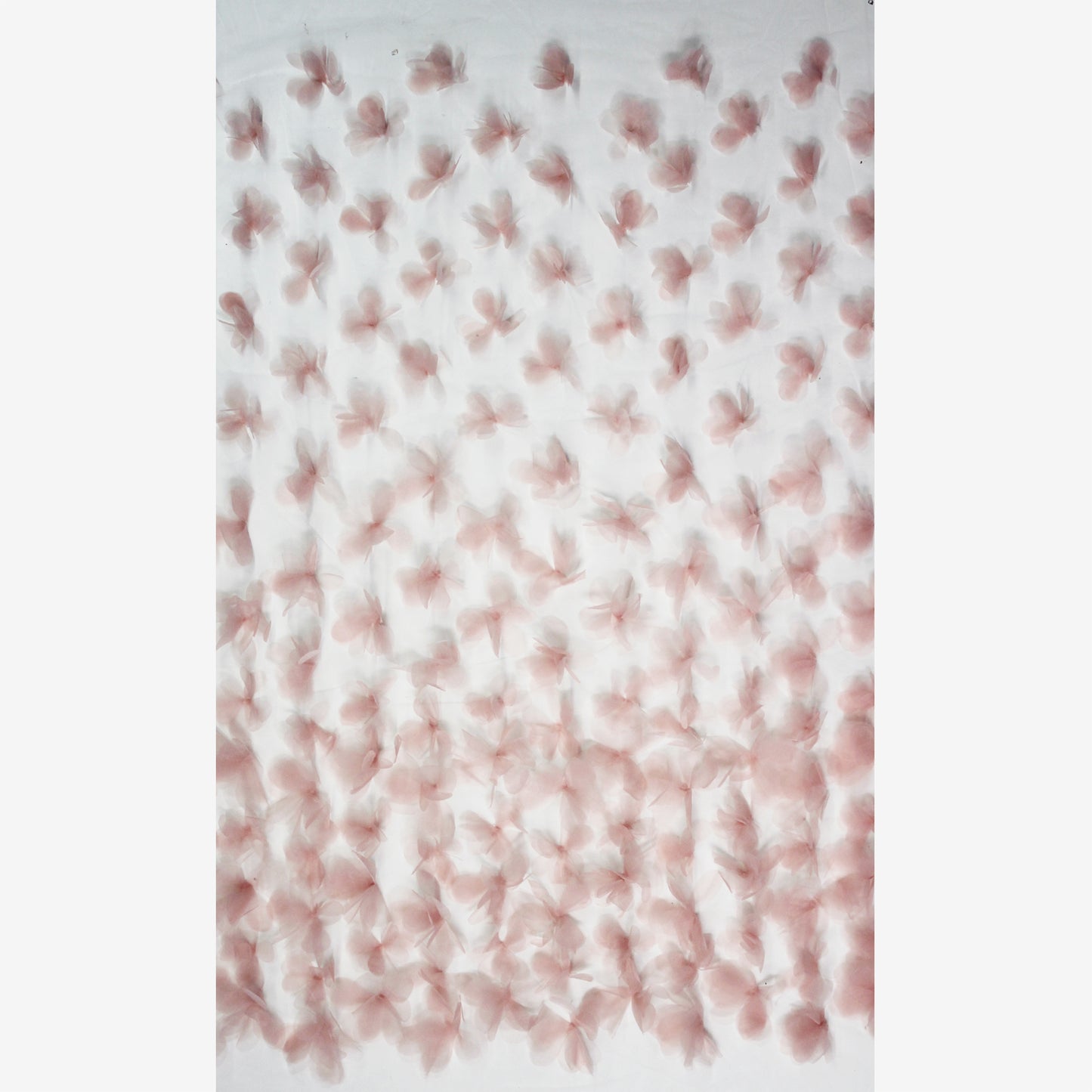 Tulle Ricamato con Fiori 3D in Tessuto Organza