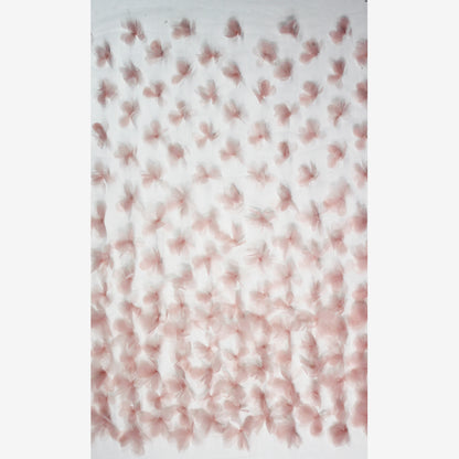 Tulle Ricamato con Fiori 3D in Tessuto Organza