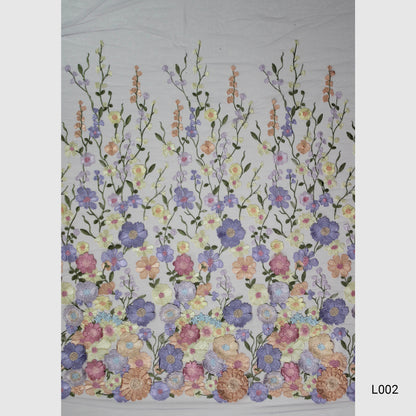 3D Multiform Flower and Leaf Embroidered Tulle