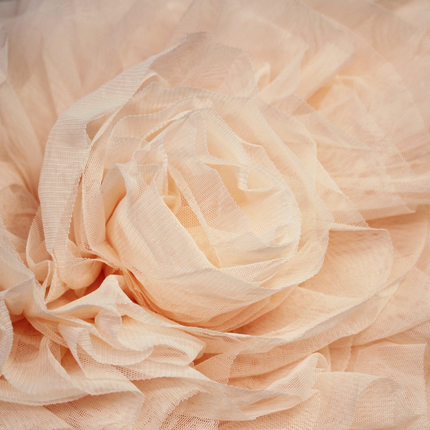 3D Tulle Embroidered with Large Flowers and Rouches