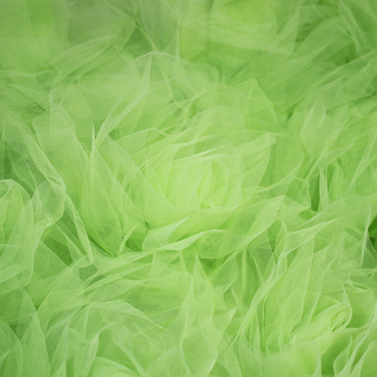 Tulle Ricamato con Fiori Grandi in Tulle 3D