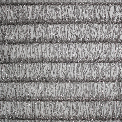 Tulle Ricamato con Frange di Coralli e Paillettes
