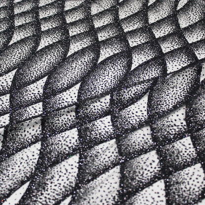 Embroidered Glitter Tulle with Regular Wave Weave and Geometric Pattern