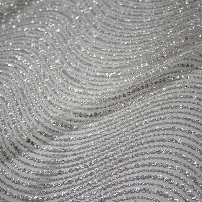 Tulle Ricamato Glitter con Onde