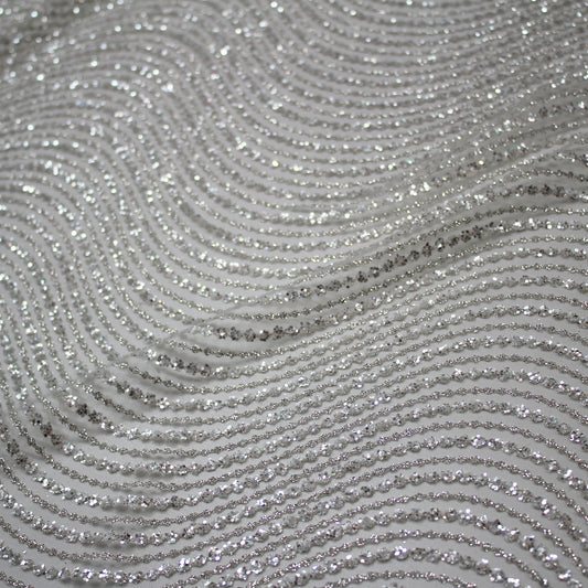 Tulle Ricamato Sposa Glitter con Onde