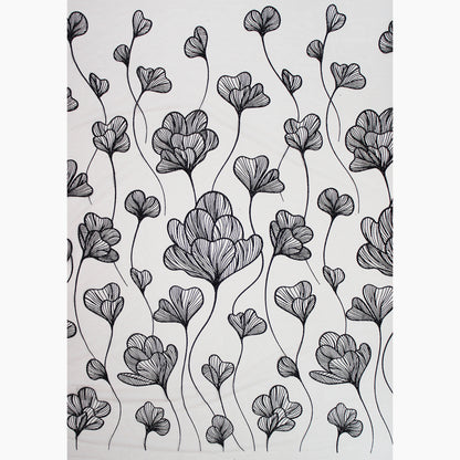 Embroidered Glitter Tulle with Large Tulips