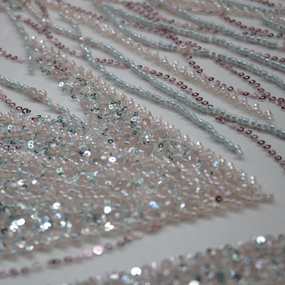 Embroidered Tulle with Multicolor Sequins and Natural Branches Pattern