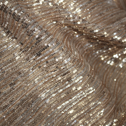Embroidered Tulle with Full-Field Vertical Sequin Stripes