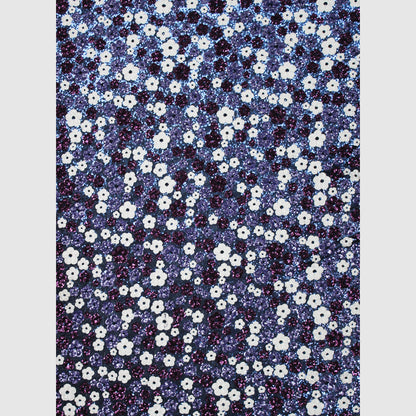 Sequin Embroidered Tulle with Full Coverage and Multicolor Flowers
