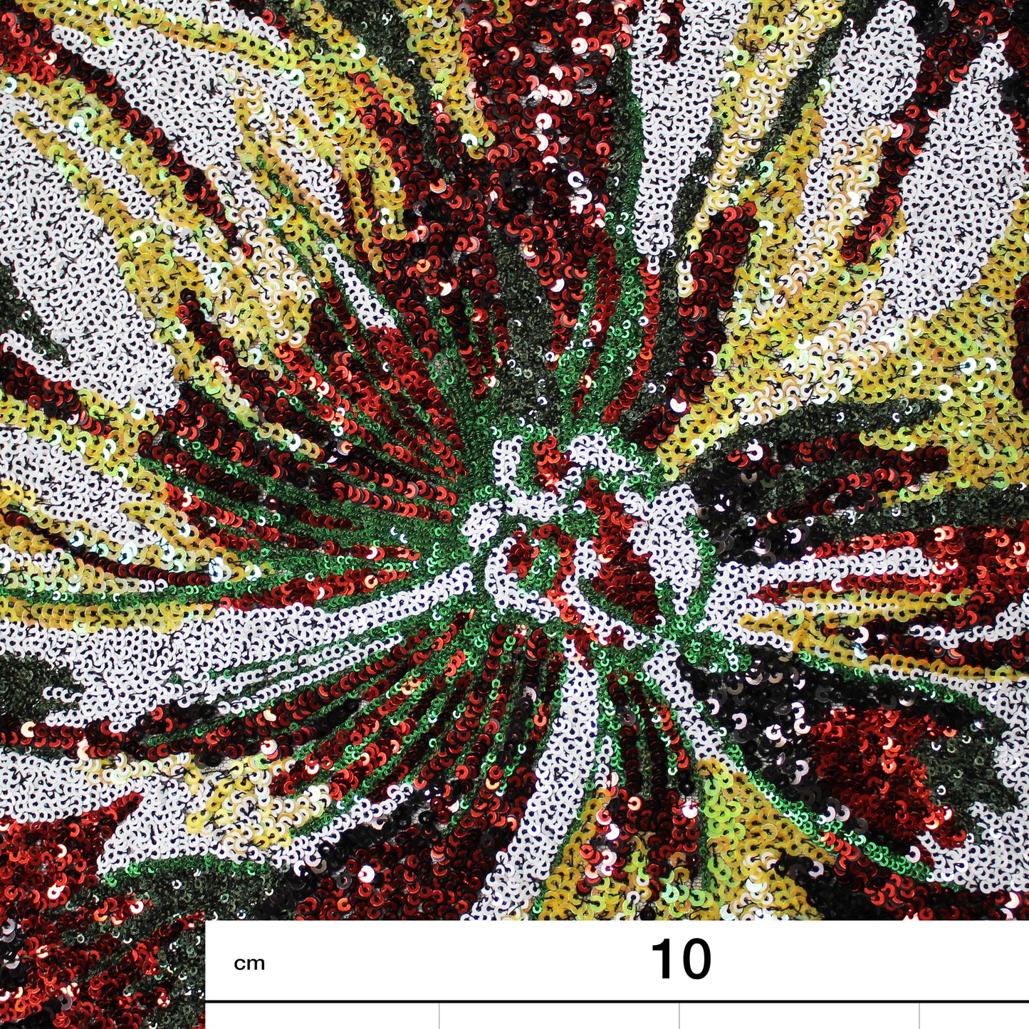 Embroidered Tulle with Multicolor Sequins and Large Flowers