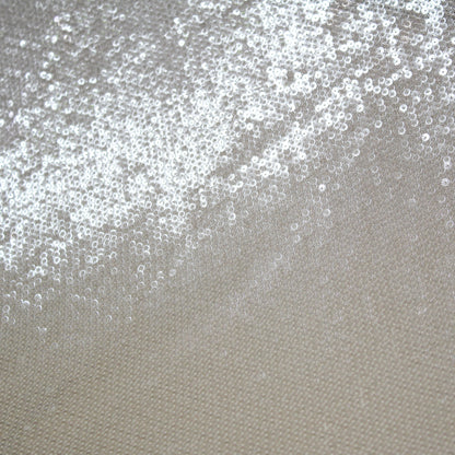 Tulle Ricamato con Paillettes a Campo Pieno Tono su Tono