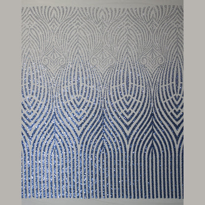 Tulle Ricamato Paillettes e Coralli con Effetto Arabesco