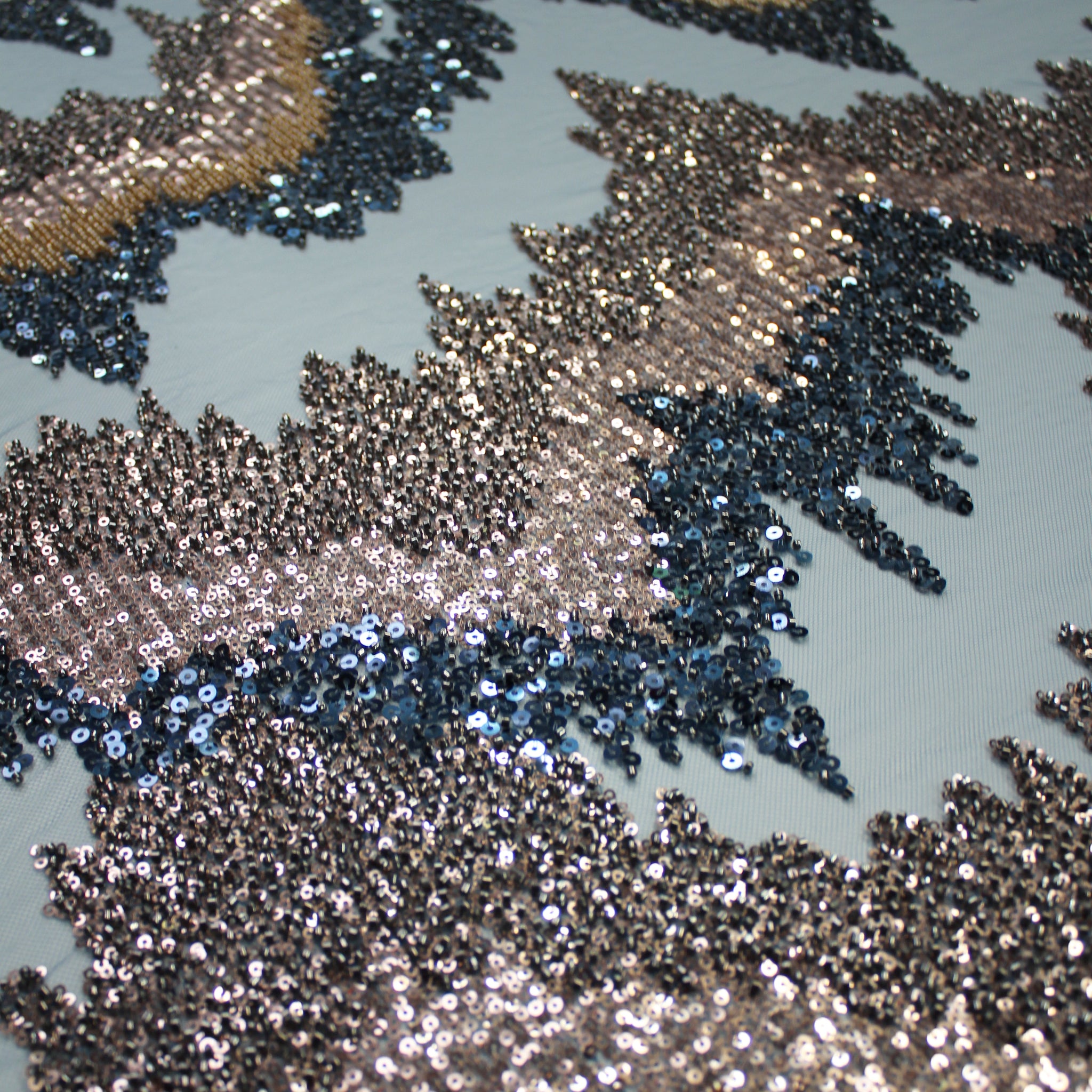 Tulle Embroidered with Multicolored Sequins