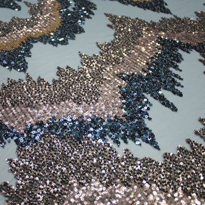 Embroidered Tulle with Multicolor Sequins