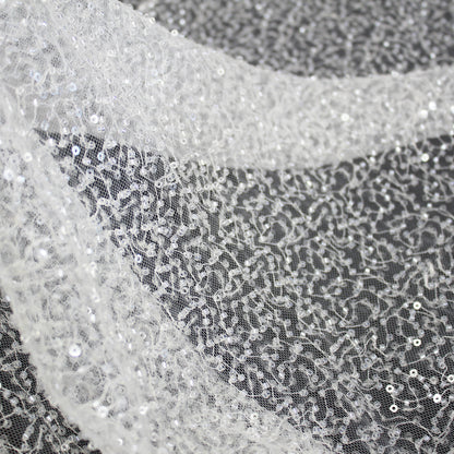 Embroidered Tulle with Paillettes and Beads at Full Coverage