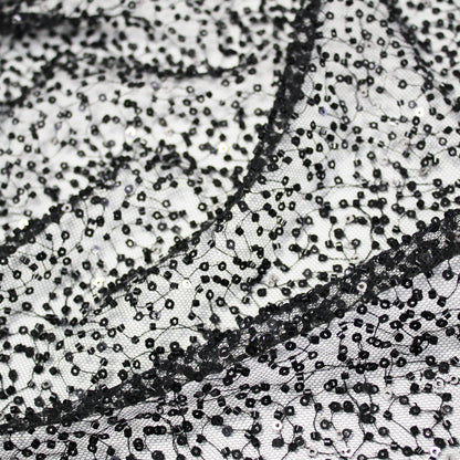 Embroidered Tulle with Paillettes and Beads at Full Coverage