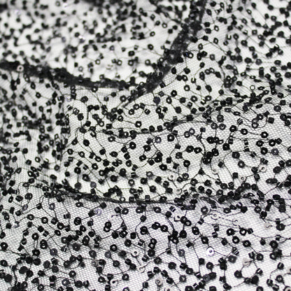 Embroidered Tulle with Paillettes and Beads at Full Coverage