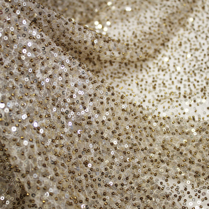 Embroidered Tulle with Paillettes and Beads at Full Coverage