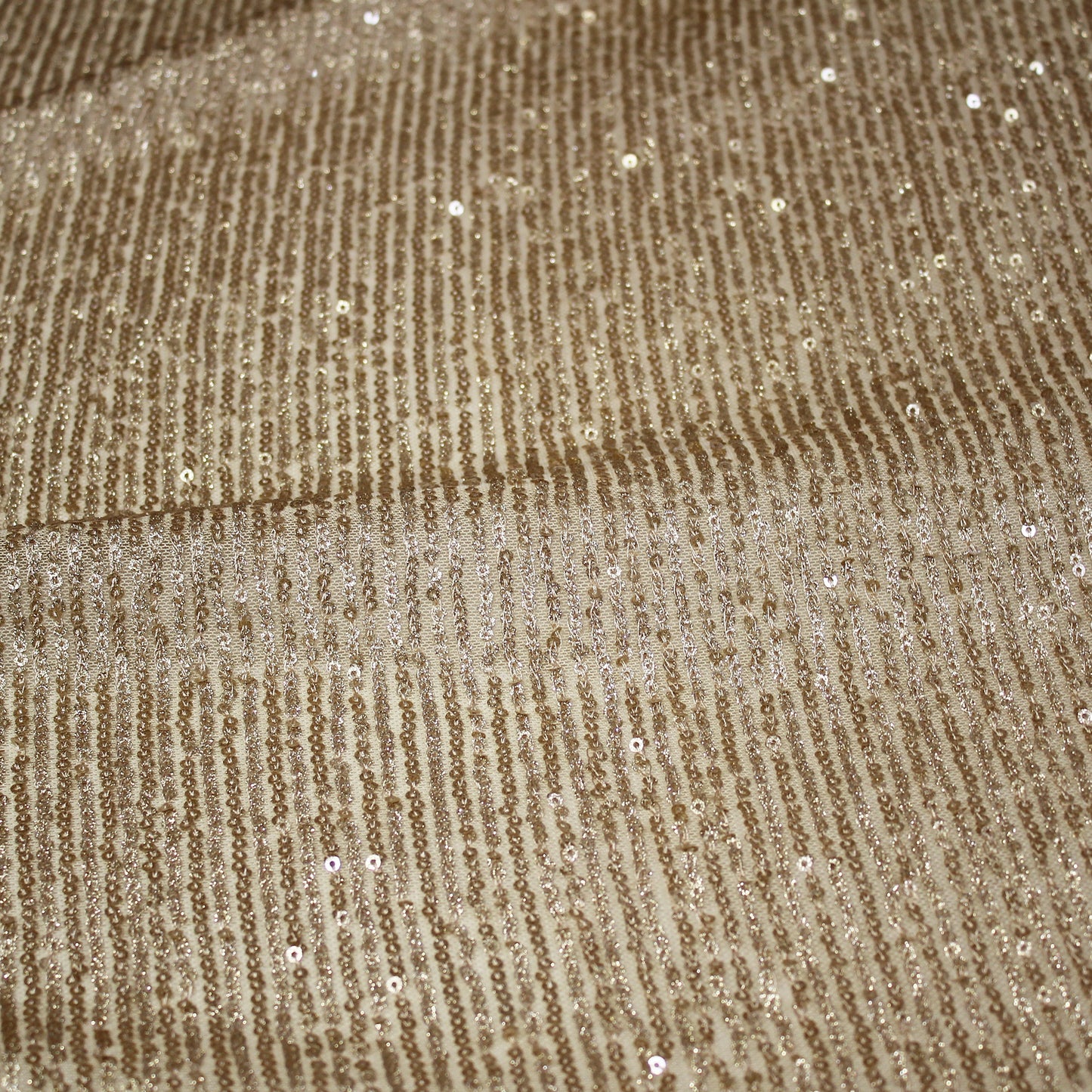 Embroidered Tulle with Small Vertical Iridescent Sequins