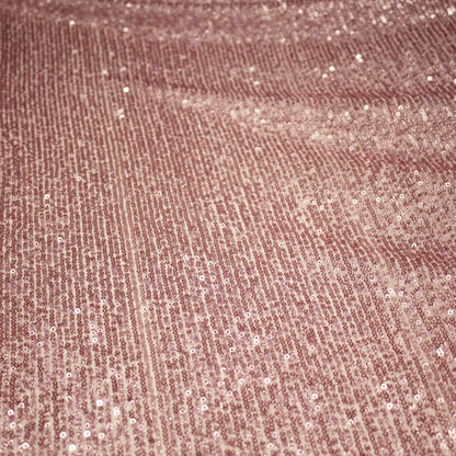 Embroidered Tulle with Small Vertical Iridescent Sequins
