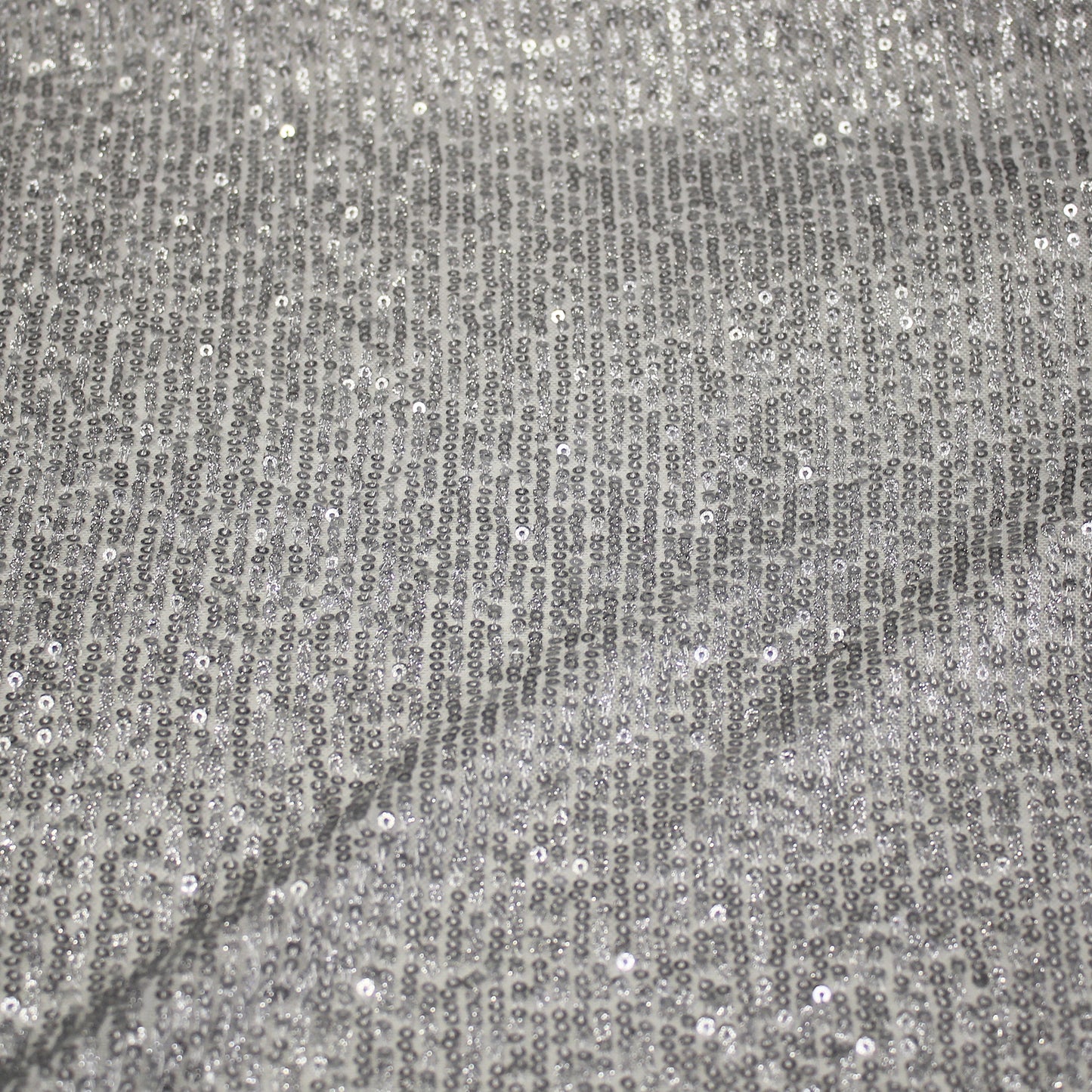 Embroidered Tulle with Small Vertical Iridescent Sequins