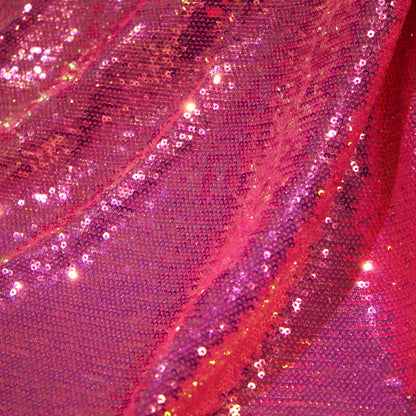 Tulle Ricamato con Paillettes a Campo Pieno Tonalità Fluo