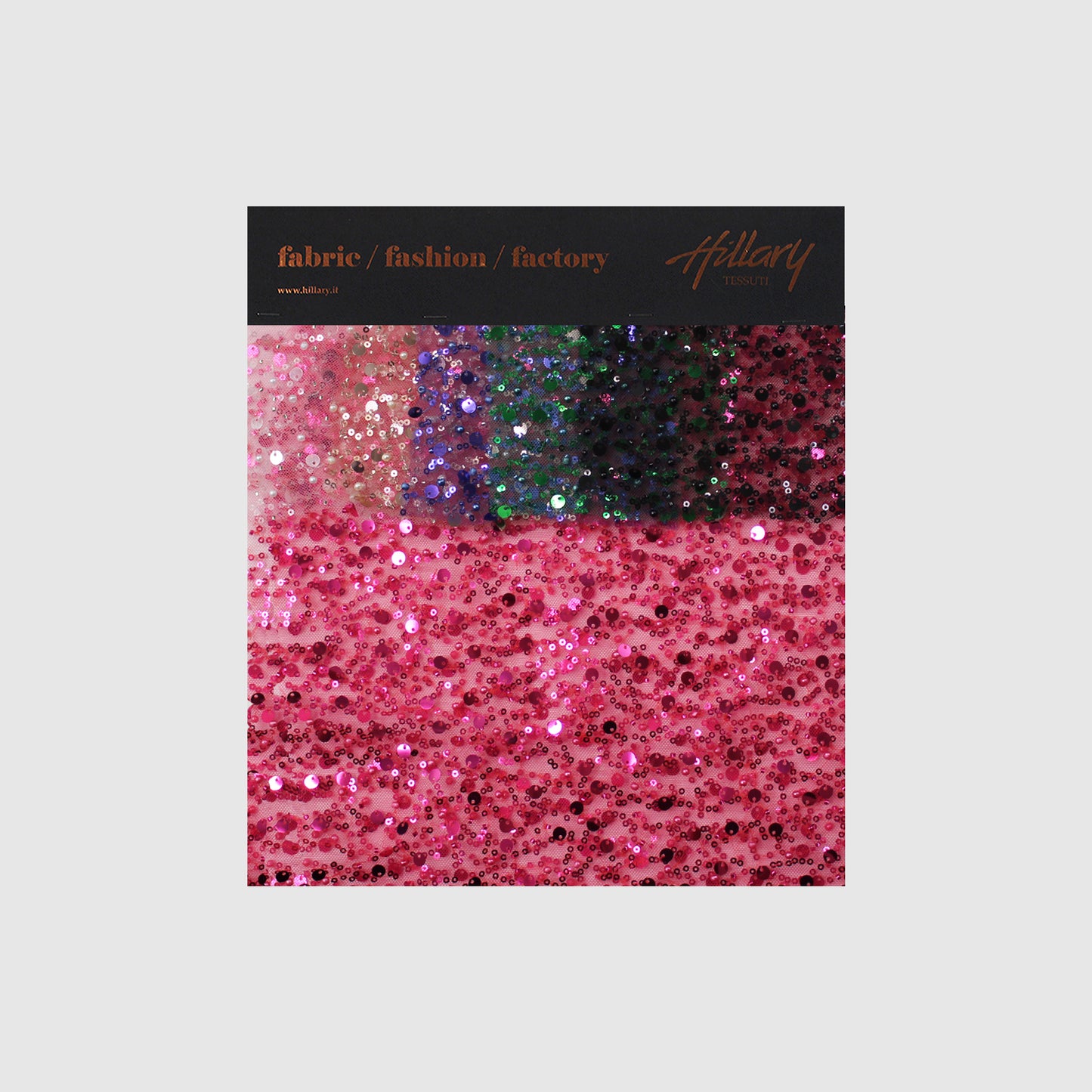 Embroidered Tulle with Pearls, Corals, and Multiform Sequins in Full Field Sample