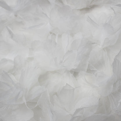 Embroidered Tulle with Multicolor Organza Flower Petals