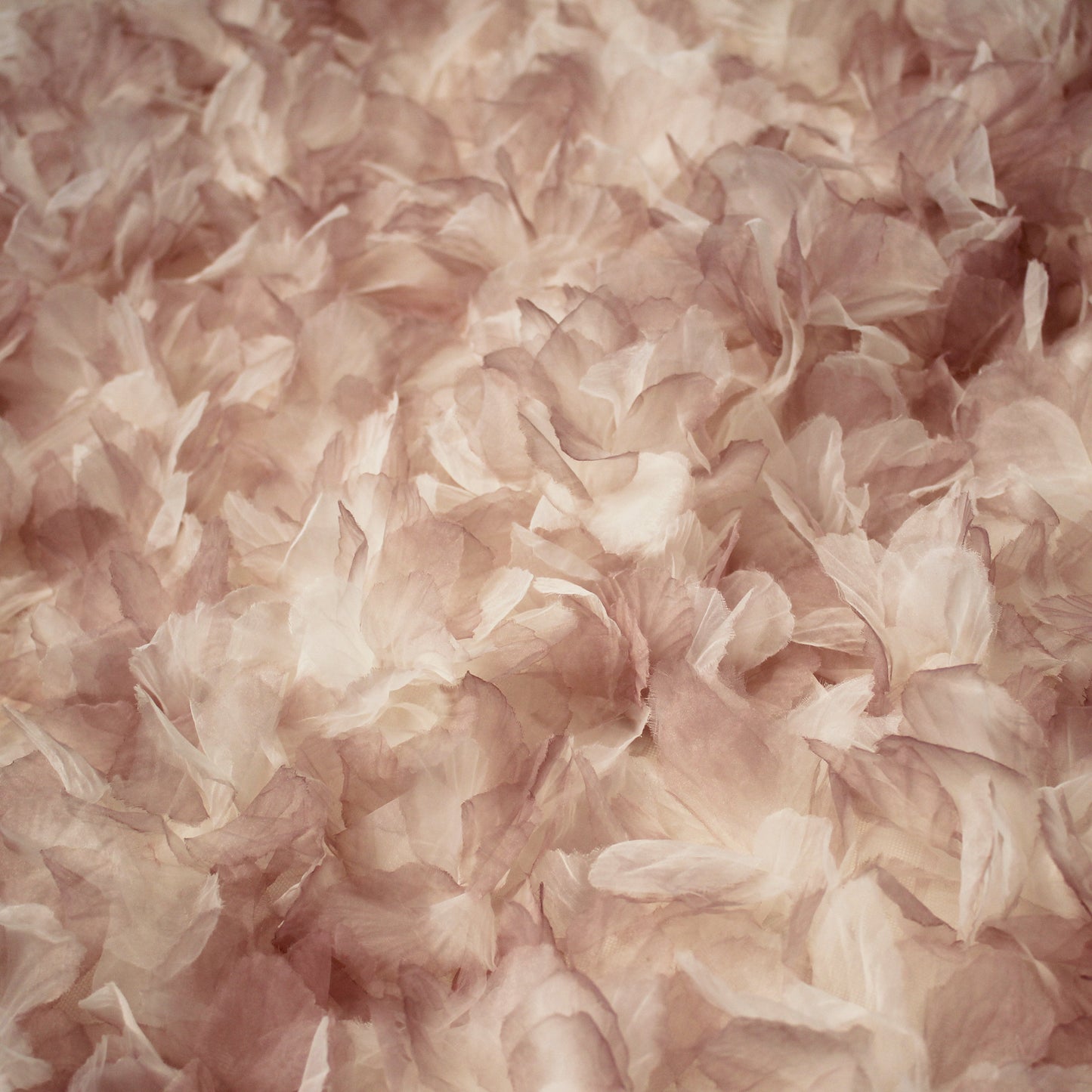Embroidered Tulle with Multicolor Organza Flower Petals