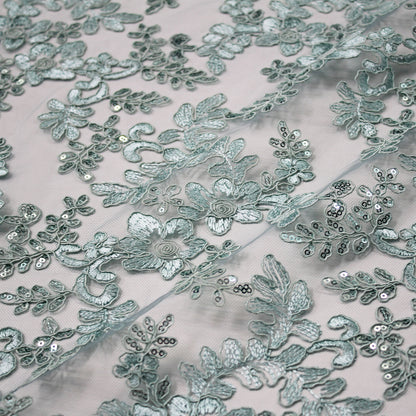 Tulle Ricamato Rebrodato con Paillettes