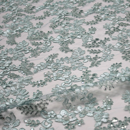 Tulle Ricamato Rebrodato con Paillettes