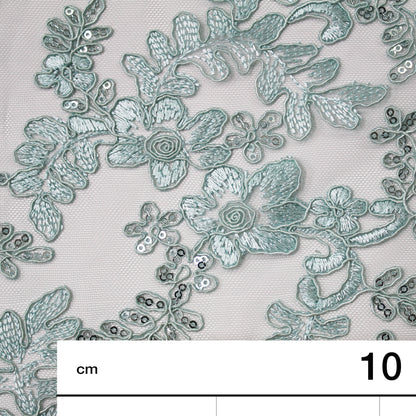 Tulle Ricamato Rebrodato con Paillettes
