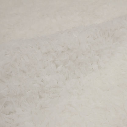 Embroidered Tulle with Ruffles and Geometric Diamond Pattern