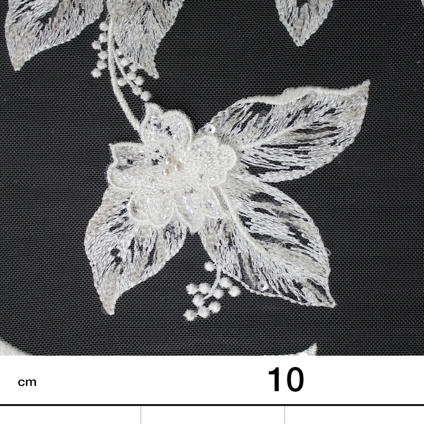 Haute Couture Tulle | Bridal Thread Embroidered Tulle with 3D Floral Sprays, Sequins & Pearls | TRW3743