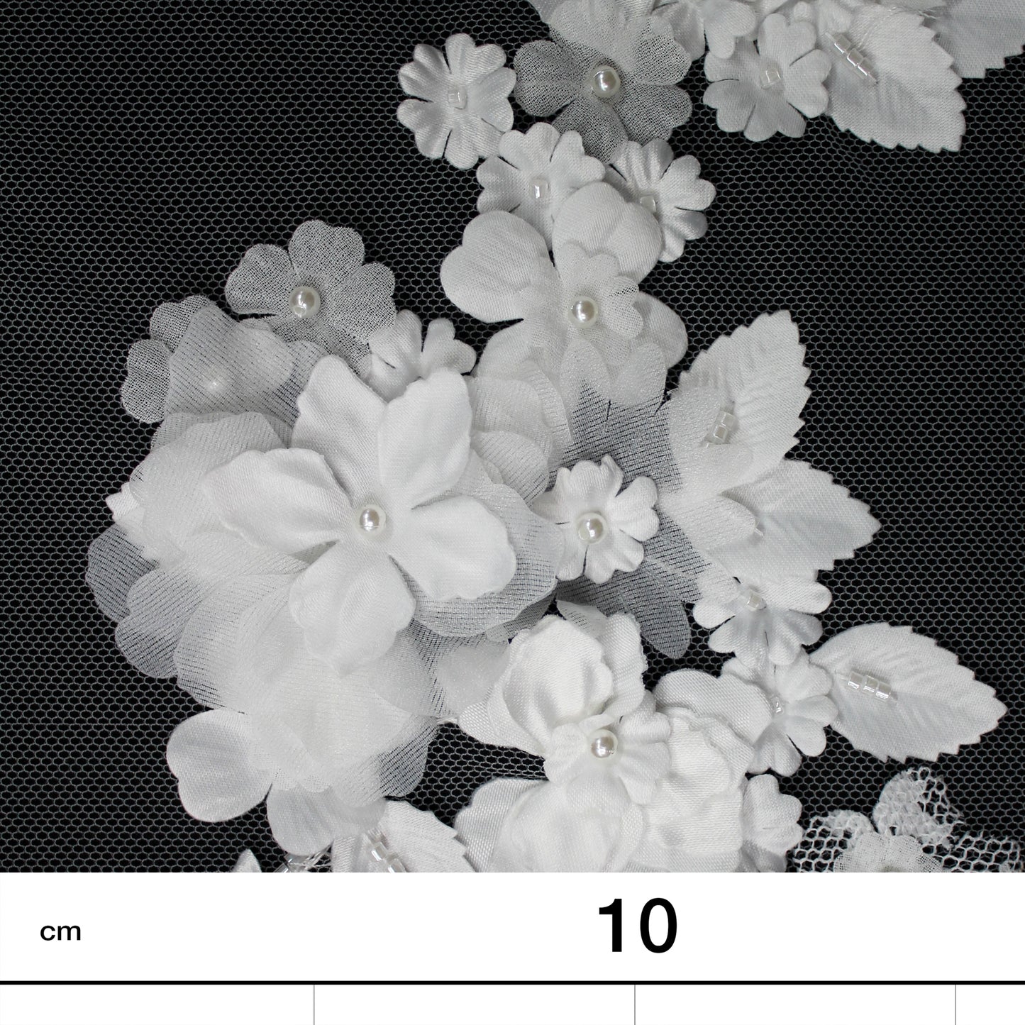 Haute Couture Tulle | Bridal Embroidered Lace with 3D Flowers, Seed Beads & Pearls | TRW2234