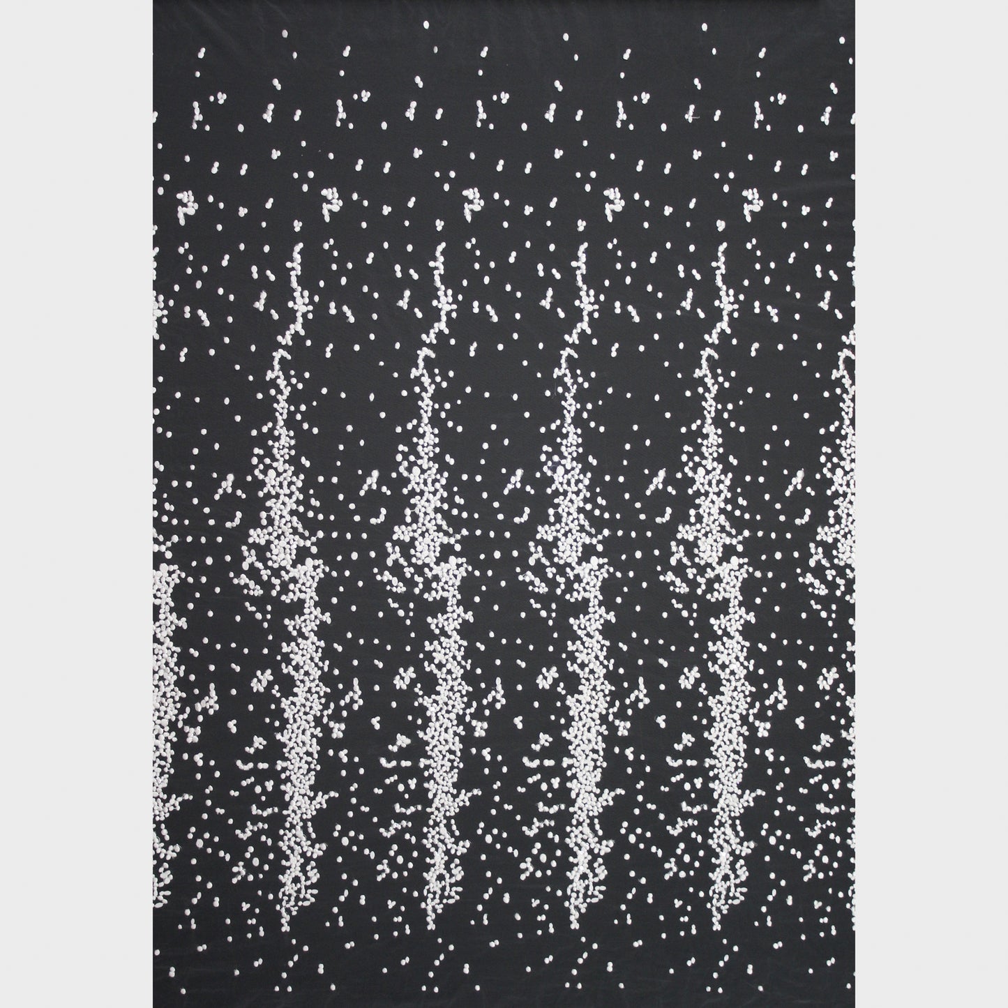 Bridal Thread Embroidered Tulle Fabric with Abstract Irregular Polka Dot Motif and Clear Sequins | TRW2239