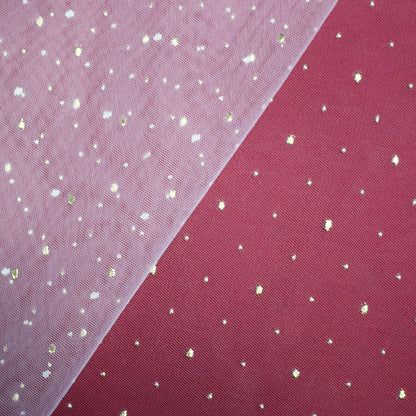 Embroidered Tulle with Strass Polka Dot Effect
