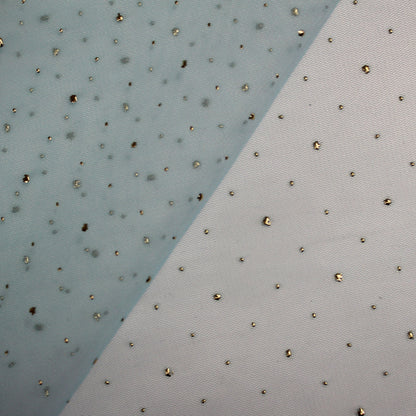 Embroidered Tulle with Strass Polka Dot Effect