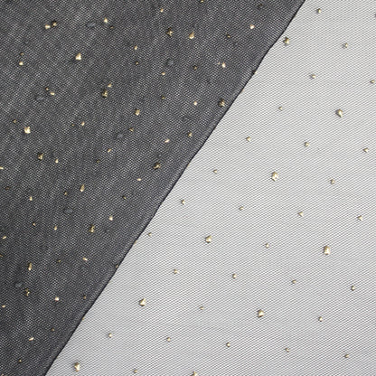 Embroidered Tulle with Strass Polka Dot Effect