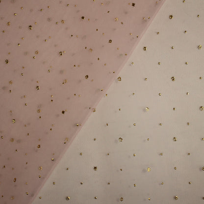 Embroidered Tulle with Strass Polka Dot Effect