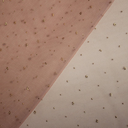 Embroidered Tulle with Strass Polka Dot Effect