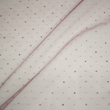 Embroidered Tulle with Strass Polka Dot Effect